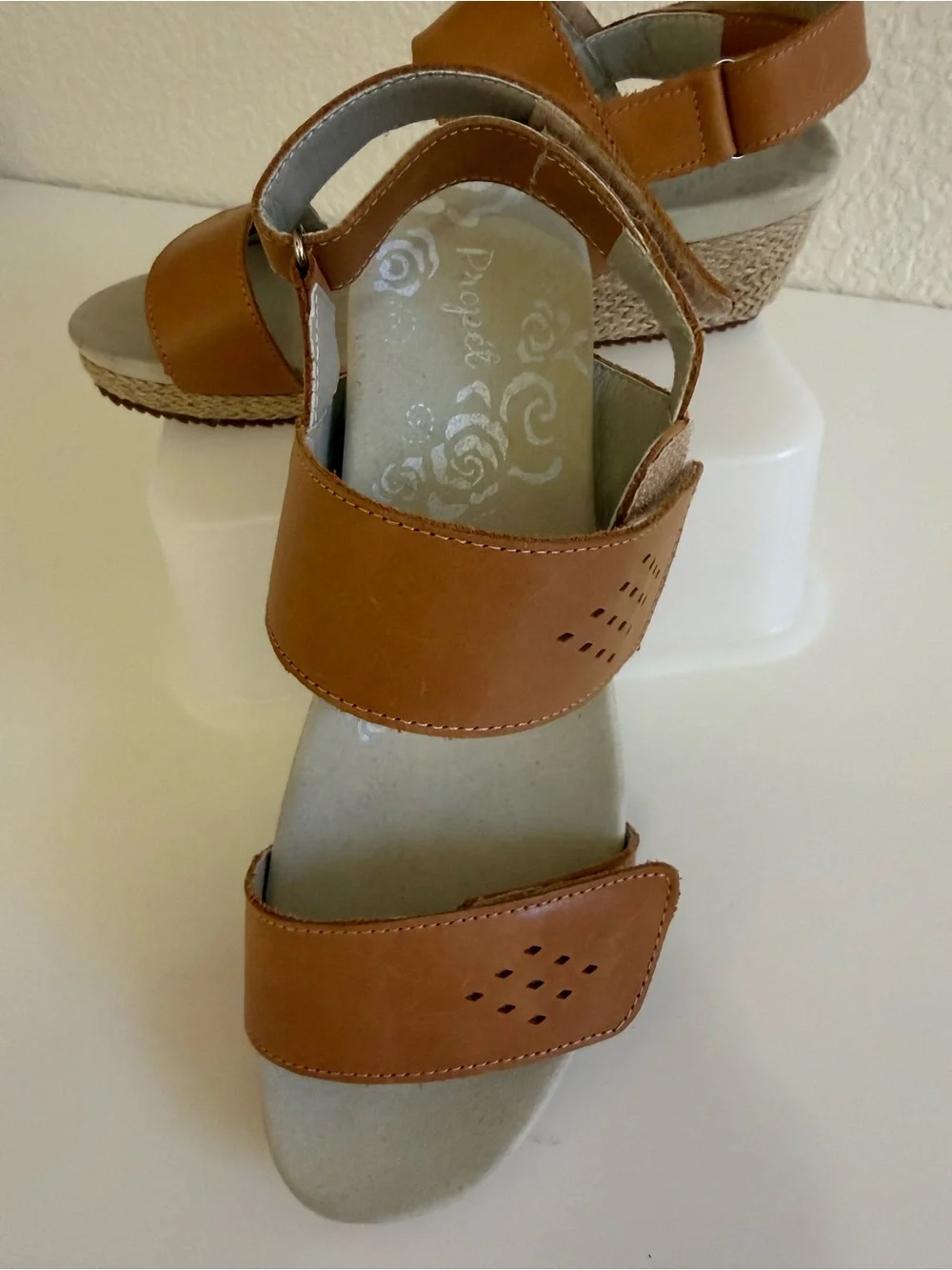 Propet | Madrid Strappy Espadrille Leather Wedge Sandals‎ | NWOT | 8